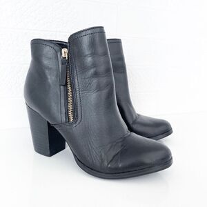 Aldo Womens Chunky Heel Zipper Ankle Bootie Boots Black 7.5